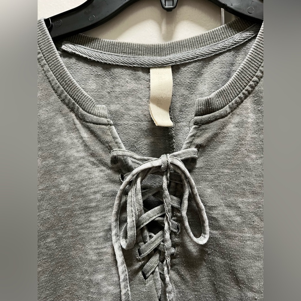 Altar'd State Charcoal Lace-Up Mini Dress - Picture 3 of 7